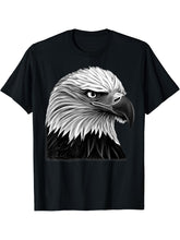 Bald Eagle American National Symbol Animal Patriotic Freedom T-Shirt 180G 100% Cotton Printed Round Neck Short-Sleeve T-Shirt, Gifts for Men Dad Husband Grandpa, S-XXXL, Black