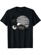 Bald Eagle American National Symbol Animal Patriotic Freedom T-Shirt 180G 100% Cotton Printed Round Neck Short-Sleeve T-Shirt, Gifts for Men Dad Husband Grandpa, S-XXXL, Black