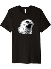 American Bald Eagle novelty Patriotic Bald Eagle Face Premium T-Shirt 180G 100% Cotton Printed Round Neck Short-Sleeve T-Shirt, Gifts for Men Dad Husband Grandpa, S-XXXL, Black