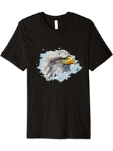Cute Bald Eagle Head Black Art For Lovers Eagles Birds Premium T-Shirt 180G 100% Cotton Printed Round Neck Short-Sleeve T-Shirt, Gifts for Men Dad Husband Grandpa, S-XXXL, Black