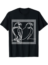 Bald Eagle Raptor Line Art Bird Art Ornithologist T-Shirt 180G 100% Cotton Printed Round Neck Short-Sleeve T-Shirt, Gifts for Men Dad Husband Grandpa, S-XXXL, Black