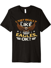 I Just Really Like Eagle American Bald Eagle Premium T-Shirt 180G 100% Cotton Printed Round Neck Short-Sleeve T-Shirt, Gifts for Men Dad Husband Grandpa, S-XXXL, Black