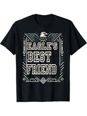 Eagle Best Friend USA America Patriotic Bald Eagle Bird T-Shirt 180G 100% Cotton Printed Round Neck Short-Sleeve T-Shirt, Gifts for Men Dad Husband Grandpa, S-XXXL, Black