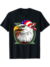 4th of July American Bald Eagle Mullet Funny Shirt Gift T-Shirt 180G 100% Cotton Printed Round Neck Short-Sleeve T-Shirt, Gifts for Men Dad Husband Grandpa, S-XXXL, Black