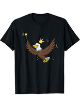 Fairy Bald Eagle Wildlife Mystical Bird Fairy Lover T-Shirt 180G 100% Cotton Printed Round Neck Short-Sleeve T-Shirt, Gifts for Men Dad Husband Grandpa, S-XXXL, Black