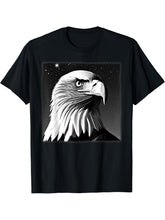 Bald Eagle American National Symbol Animal Patriotic Freedom T-Shirt 180G 100% Cotton Printed Round Neck Short-Sleeve T-Shirt, Gifts for Men Dad Husband Grandpa, S-XXXL, Black