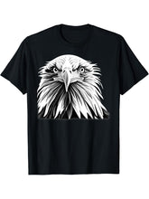 Bald Eagle American National Symbol Animal Patriotic Freedom T-Shirt 180G 100% Cotton Printed Round Neck Short-Sleeve T-Shirt, Gifts for Men Dad Husband Grandpa, S-XXXL, Black