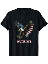 American Bald Eagle, Patriot, God Bless America T-Shirt 180G 100% Cotton Printed Round Neck Short-Sleeve T-Shirt, Gifts for Men Dad Husband Grandpa, S-XXXL, Black
