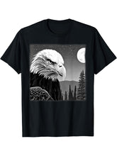 Bald Eagle American National Symbol Animal Patriotic Freedom T-Shirt 180G 100% Cotton Printed Round Neck Short-Sleeve T-Shirt, Gifts for Men Dad Husband Grandpa, S-XXXL, Black