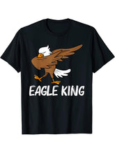 Cool Eagle For Men Dad Dabbing Bald Flying Animal T-Shirt 180G 100% Cotton Printed Round Neck Short-Sleeve T-Shirt, Gifts for Men Dad Husband Grandpa, S-XXXL, Black