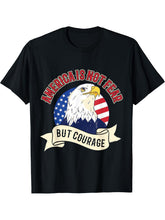 Bald eagle symbolism unbeatable determination human liberty T-Shirt 180G 100% Cotton Printed Round Neck Short-Sleeve T-Shirt, Gifts for Men Dad Husband Grandpa, S-XXXL, Black