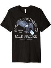 Bald Eagle - Nothing Compares To Wild Nature | White/ Blue Premium T-Shirt 180G 100% Cotton Printed Round Neck Short-Sleeve T-Shirt, Gifts for Men Dad Husband Grandpa, S-XXXL, Black