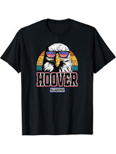 Hoover Alabama Bald Eagle USA America 4th of July Grunge T-Shirt 180G 100% Cotton Printed Round Neck Short-Sleeve T-Shirt, Gifts for Men Dad Husband Grandpa, S-XXXL, Black