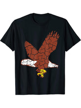 Birds Animal Bald Eagle Distressed T-Shirt 180G 100% Cotton Printed Round Neck Short-Sleeve T-Shirt, Gifts for Men Dad Husband Grandpa, S-XXXL, Black