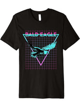 Bald Eagle Animal Lover Aesthetic Retro Eagle Premium T-Shirt 180G 100% Cotton Printed Round Neck Short-Sleeve T-Shirt, Gifts for Men Dad Husband Grandpa, S-XXXL, Black