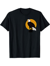 Bald Eagle American National Symbol Animal Patriotic Bird T-Shirt 180G 100% Cotton Printed Round Neck Short-Sleeve T-Shirt, Gifts for Men Dad Husband Grandpa, S-XXXL, Black