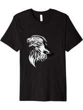 Bald Eagle with a Bandana - USA Independence day Premium T-Shirt 180G 100% Cotton Printed Round Neck Short-Sleeve T-Shirt, Gifts for Men Dad Husband Grandpa, S-XXXL, Black