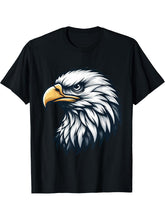 American Bald Eagle Men's Women KidsPatriotic Graphic Art T-Shirt 180G 100% Cotton Printed Round Neck Short-Sleeve T-Shirt, Gifts for Men Dad Husband Grandpa, S-XXXL, Black