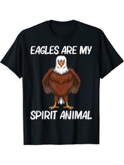 Cool Eagle Design For Men Women Bald Eagle Animal Bird Lover T-Shirt 180G 100% Cotton Printed Round Neck Short-Sleeve T-Shirt, Gifts for Men Dad Husband Grandpa, S-XXXL, Black