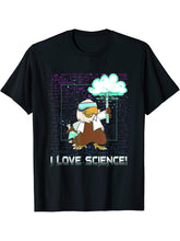 I Love Science Nerd Geek Chemistry Nerd American Bald Eagle T-Shirt 180G 100% Cotton Printed Round Neck Short-Sleeve T-Shirt, Gifts for Men Dad Husband Grandpa, S-XXXL, Black