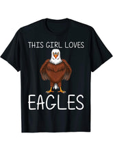 Cool Eagle Design For Girls Mom Bald Eagle Animal Bird Lover T-Shirt 180G 100% Cotton Printed Round Neck Short-Sleeve T-Shirt, Gifts for Men Dad Husband Grandpa, S-XXXL, Black