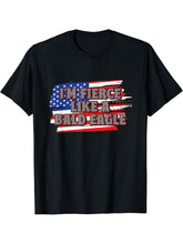 Im Fierce Like a Bald Eagle Proud American Honored USA T-Shirt 180G 100% Cotton Printed Round Neck Short-Sleeve T-Shirt, Gifts for Men Dad Husband Grandpa, S-XXXL, Black