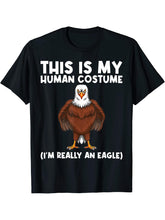 Cool Eagle Design For Men Women Bald Eagle Animal Bird Lover T-Shirt 180G 100% Cotton Printed Round Neck Short-Sleeve T-Shirt, Gifts for Men Dad Husband Grandpa, S-XXXL, Black