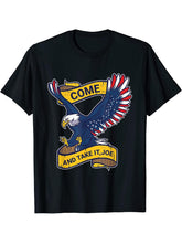Come And Take It Joe Gun Rights Owner Bald Eagle Veteran US T-Shirt 180G 100% Cotton Printed Round Neck Short-Sleeve T-Shirt, Gifts for Men Dad Husband Grandpa, S-XXXL, Black