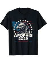 Bald Eagle Asteroid 99942 Apophis 2029 Save America T-Shirt 180G 100% Cotton Printed Round Neck Short-Sleeve T-Shirt, Gifts for Men Dad Husband Grandpa, S-XXXL, Black
