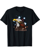 American Bald Eagle Freedom July 4th Independence Gift T-Shirt 180G 100% Cotton Printed Round Neck Short-Sleeve T-Shirt, Gifts for Men Dad Husband Grandpa, S-XXXL, Black