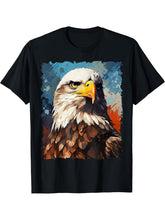 American Bald Eagle American Bird US Patriotic T-Shirt 180G 100% Cotton Printed Round Neck Short-Sleeve T-Shirt, Gifts for Men Dad Husband Grandpa, S-XXXL, Black