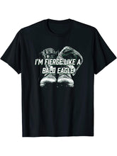 Im Fierce Like a Bald Eagle Proud American Honored USA T-Shirt 180G 100% Cotton Printed Round Neck Short-Sleeve T-Shirt, Gifts for Men Dad Husband Grandpa, S-XXXL, Black