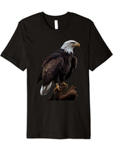 Bald Eagles Cool Design with a Bald Eagle Premium T-Shirt 180G 100% Cotton Printed Round Neck Short-Sleeve T-Shirt, Gifts for Men Dad Husband Grandpa, S-XXXL, Black