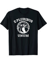 American Patriot E Pluribus Unum Bald Eagle And Chain T-Shirt 180G 100% Cotton Printed Round Neck Short-Sleeve T-Shirt, Gifts for Men Dad Husband Grandpa, S-XXXL, Black