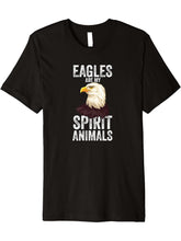 Eagles Are My Spirit Animals Bald Eagle American Patriotic Premium T-Shirt 180G 100% Cotton Printed Round Neck Short-Sleeve T-Shirt, Gifts for Men Dad Husband Grandpa, S-XXXL, Black
