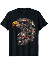 Eagle Bird USA America Patriotic Bald Eagle Gift T-Shirt 180G 100% Cotton Printed Round Neck Short-Sleeve T-Shirt, Gifts for Men Dad Husband Grandpa, S-XXXL, Black