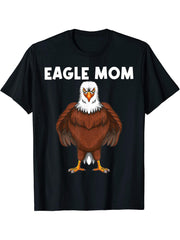 Cool Eagle Design For Mom Women Bald Eagle Animal Bird Lover T-Shirt 180G 100% Cotton Printed Round Neck Short-Sleeve T-Shirt, Gifts for Men Dad Husband Grandpa, S-XXXL, Black