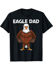 Cool Eagle Design For Dad Men Bald Eagle Animal Bird Lover T-Shirt 180G 100% Cotton Printed Round Neck Short-Sleeve T-Shirt, Gifts for Men Dad Husband Grandpa, S-XXXL, Black