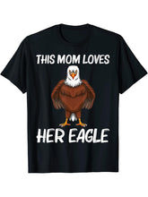 Cool Eagle Design For Mom Women Bald Eagle Animal Bird Lover T-Shirt 180G 100% Cotton Printed Round Neck Short-Sleeve T-Shirt, Gifts for Men Dad Husband Grandpa, S-XXXL, Black