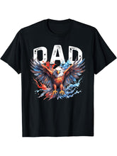 Dad Vintage USA Flag Bald Eagle Patriotic Tee 4th of July T-Shirt 180G 100% Cotton Printed Round Neck Short-Sleeve T-Shirt, Gifts for Men Dad Husband Grandpa, S-XXXL, Black