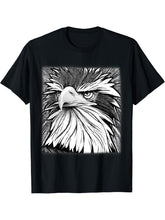 Bald Eagle American National Symbol Animal Patriotic Freedom T-Shirt 180G 100% Cotton Printed Round Neck Short-Sleeve T-Shirt, Gifts for Men Dad Husband Grandpa, S-XXXL, Black