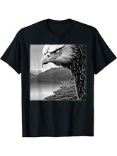 Bald Eagle American National Symbol Animal Patriotic Freedom T-Shirt 180G 100% Cotton Printed Round Neck Short-Sleeve T-Shirt, Gifts for Men Dad Husband Grandpa, S-XXXL, Black