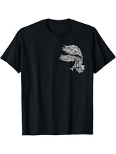 Bald Eagle American National Symbol Animal Patriotic Freedom T-Shirt 180G 100% Cotton Printed Round Neck Short-Sleeve T-Shirt, Gifts for Men Dad Husband Grandpa, S-XXXL, Black