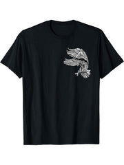 Bald Eagle American National Symbol Animal Patriotic Freedom T-Shirt 180G 100% Cotton Printed Round Neck Short-Sleeve T-Shirt, Gifts for Men Dad Husband Grandpa, S-XXXL, Black