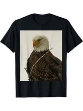 Bald Eagle Photography Art Work T-Shirt 180G 100% Cotton Printed Round Neck Short-Sleeve T-Shirt, Gifts for Men Dad Husband Grandpa, S-XXXL, Black