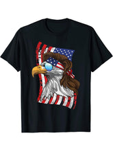 American Bald Eagle Mullet 4th Of July Funny USA Patriotic T-Shirt 180G 100% Cotton Printed Round Neck Short-Sleeve T-Shirt, Gifts for Men Dad Husband Grandpa, S-XXXL, Black