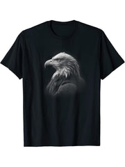 Bald Eagle Clothing Bird Watching Gift T-Shirt 180G 100% Cotton Printed Round Neck Short-Sleeve T-Shirt, Gifts for Men Dad Husband Grandpa, S-XXXL, Black