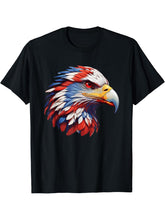 American Bald Eagle, American Pride T-Shirt 180G 100% Cotton Printed Round Neck Short-Sleeve T-Shirt, Gifts for Men Dad Husband Grandpa, S-XXXL, Black