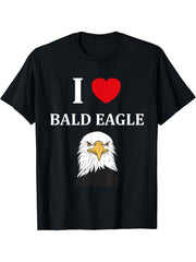 Bird Raptor Simple Bird Eagle Bird i love Bald Eagle T-Shirt 180G 100% Cotton Printed Round Neck Short-Sleeve T-Shirt, Gifts for Men Dad Husband Grandpa, S-XXXL, Black