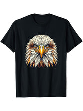 Geometric Art Bald Eagle Bald Eagles T-Shirt 180G 100% Cotton Printed Round Neck Short-Sleeve T-Shirt, Gifts for Men Dad Husband Grandpa, S-XXXL, Black